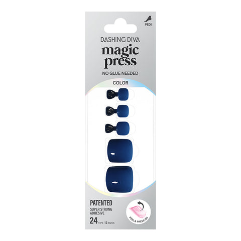 Dashing Diva Magic Press Pedicure Dark Blue