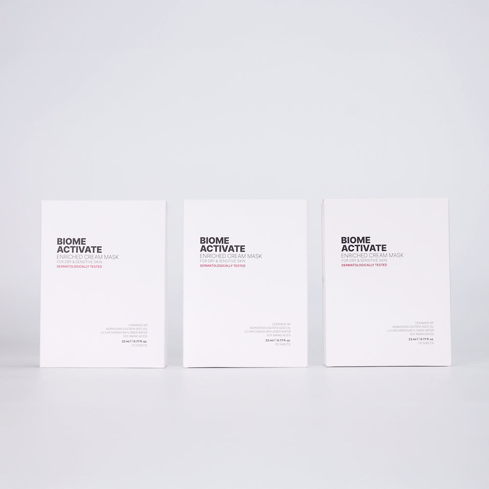 Biome Activate Enriched Cream Mask (10 Sheets) (3 Pack)
