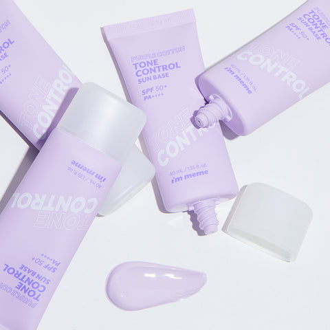 I'M MEME Purple Cotton Tone Control Sun Base + Pact 2-Piece Set (Makeup Base)