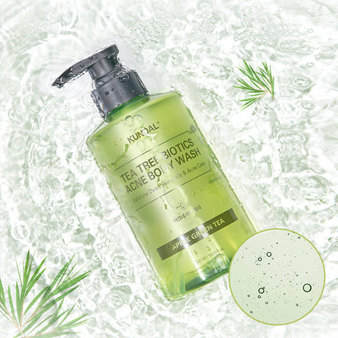 Kundal Tea Tree Biotics Acne Body Wash 500ml (2 pcs) + Clear Body Mist 200ml