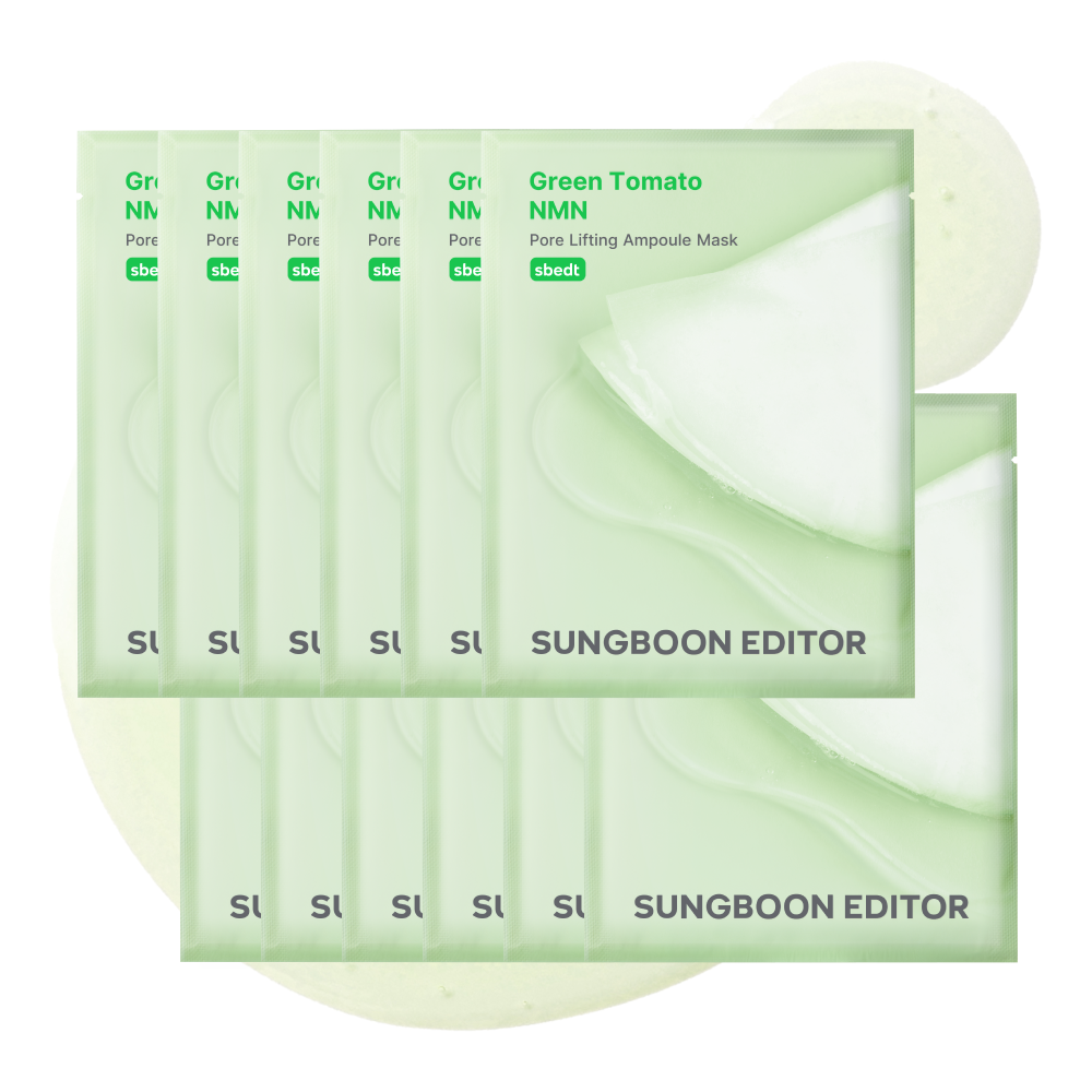 Sungboon Editor Green Tomato NMN Pore Lifting Ampoule Moisture Mask Pack 10P