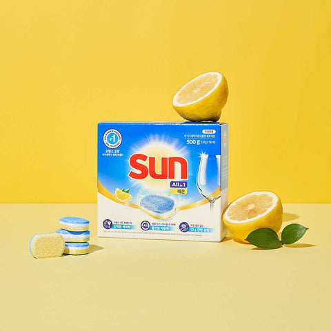 SUN Dishwasher Tablet Detergent 10g Baking Soda & Salt 50pcs + Lemon 50pcs