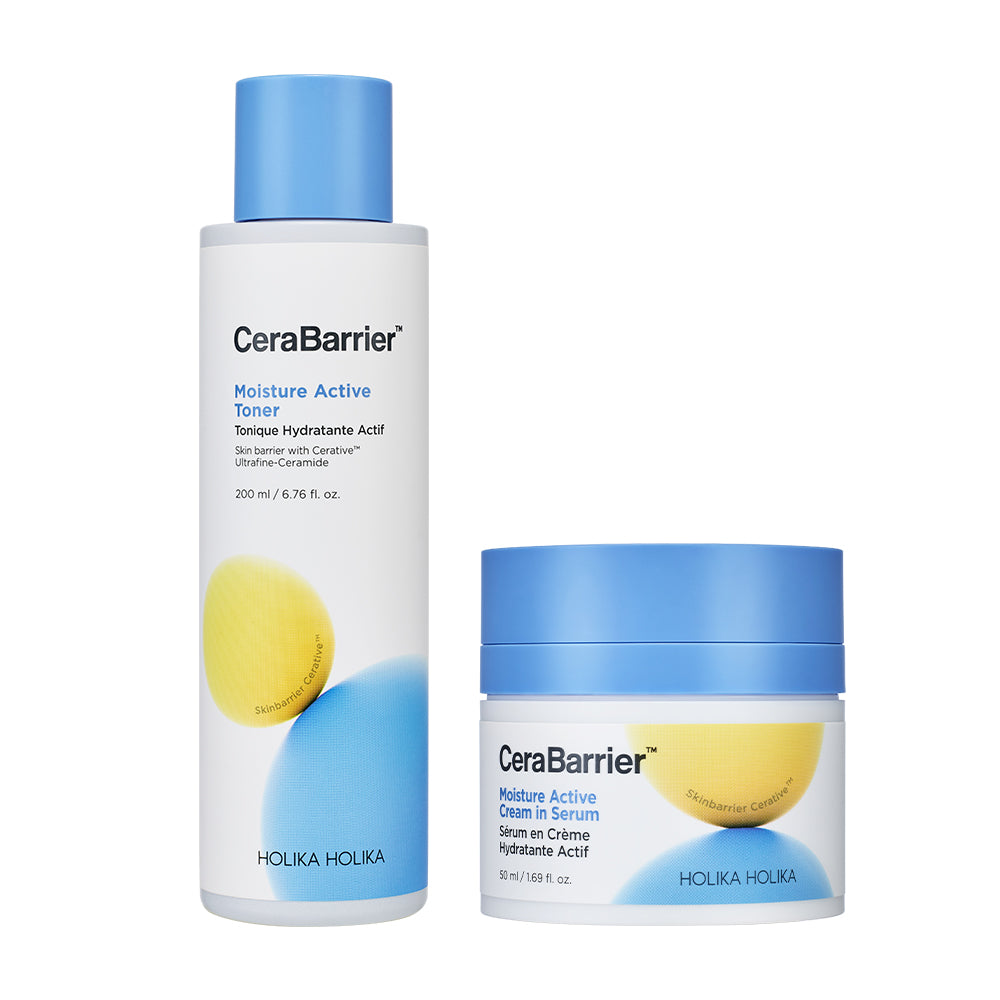 Holika Holika Cera Barrier Moisture Active Toner 200ml + Cream-In-Serum 50ml 2-Piece Set