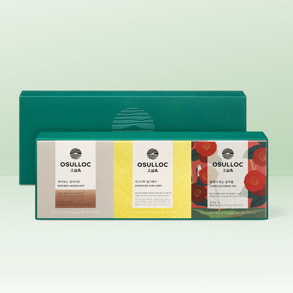 OSULLOC Best Premium Tea Gift Set (3 Types x 3 Tea Bags)