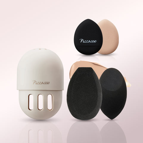 Picasso Black Makeup Sponge (Choose 1) + Sponge Case + Micro Puff 2pc Gift
