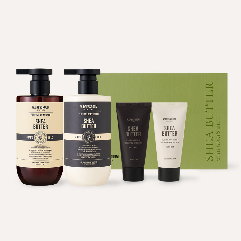W.Dressroom Shea Butter Body Care Travel Set (Wash + Lotion)
