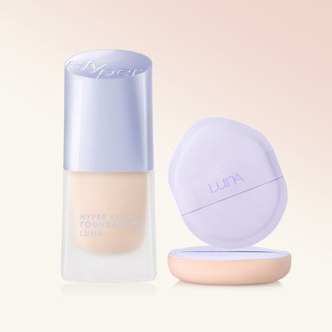 Luna Hyper Fluid Foundation 17ml (+ Tension Fit Mega Puff)