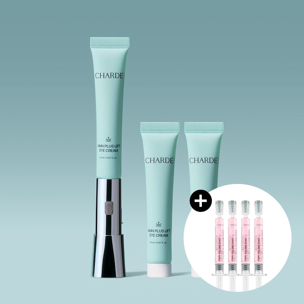 Charde NMN Plus Lift Eye Cream Set (Device + Eye Cream + 2 Refills) - Gift PDRN Ampoules 3ml x4