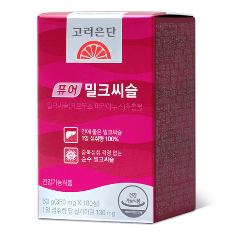 Koreaeundan Pure Milk Thistle 180 Tablets 1 Pack (6 Months)