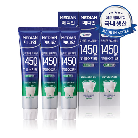 Median 1450 High-Fluoride Toothpaste Fresh Mint 160g (3-Pack)