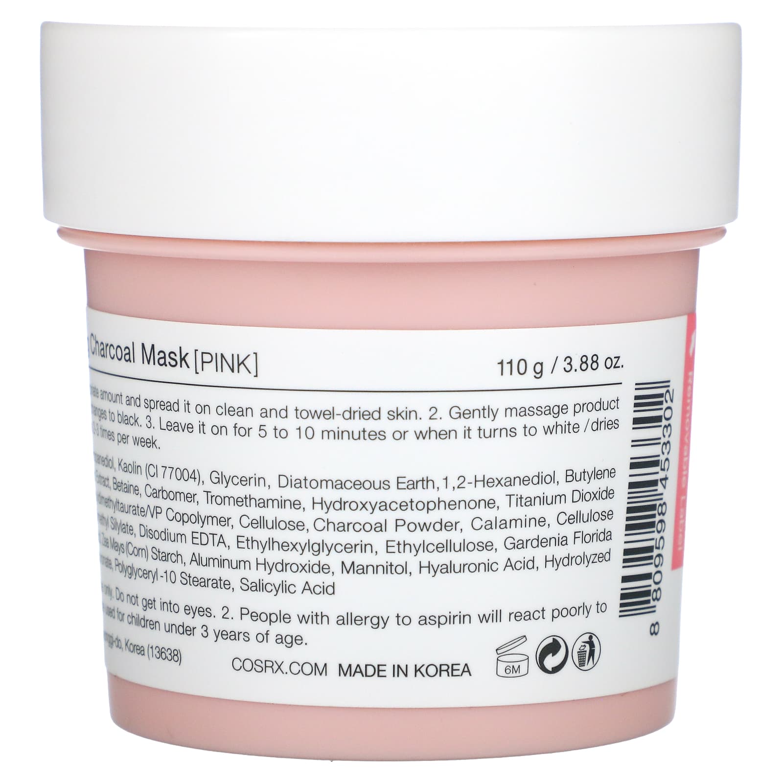 Soonsu Beauty Poreless Clarifying Charcoal Beauty Mask Pink side view