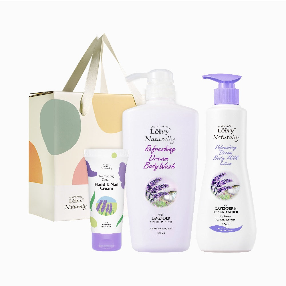 Leivy Perfume Gift Set (Wash 500ml + Lotion 350ml + Hand Cream 50ml)