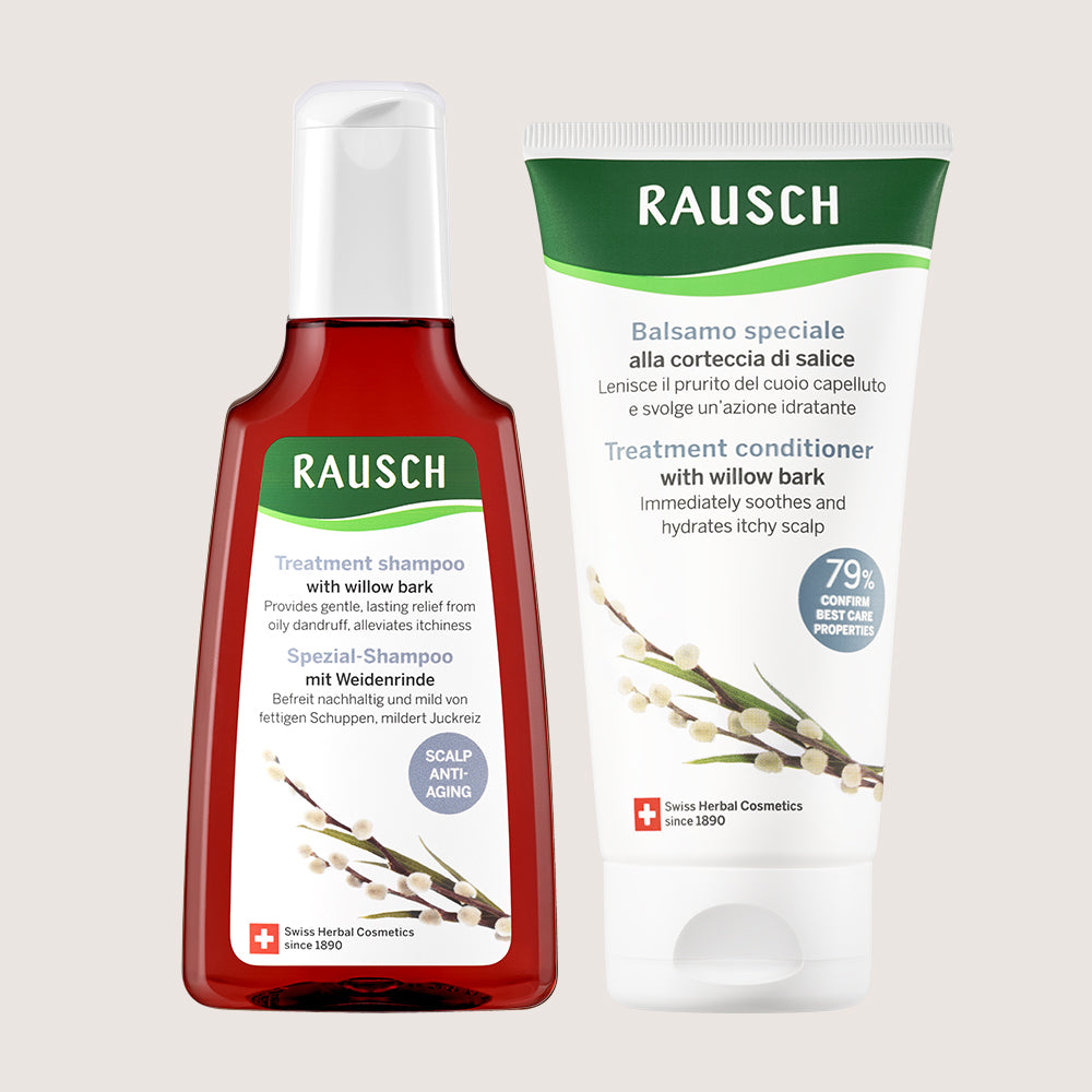RAUSCH Willow Bark Scalp Anti-Aging Set Shampoo 200 ml & Conditioner 150 ml Duo