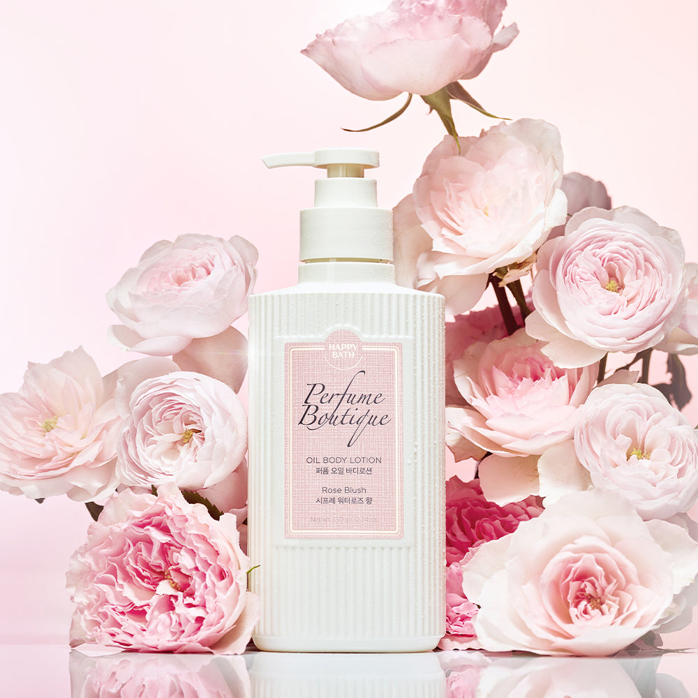 Happy Bath Perfume Boutique Oil Body Lotion Rose Blush 350g