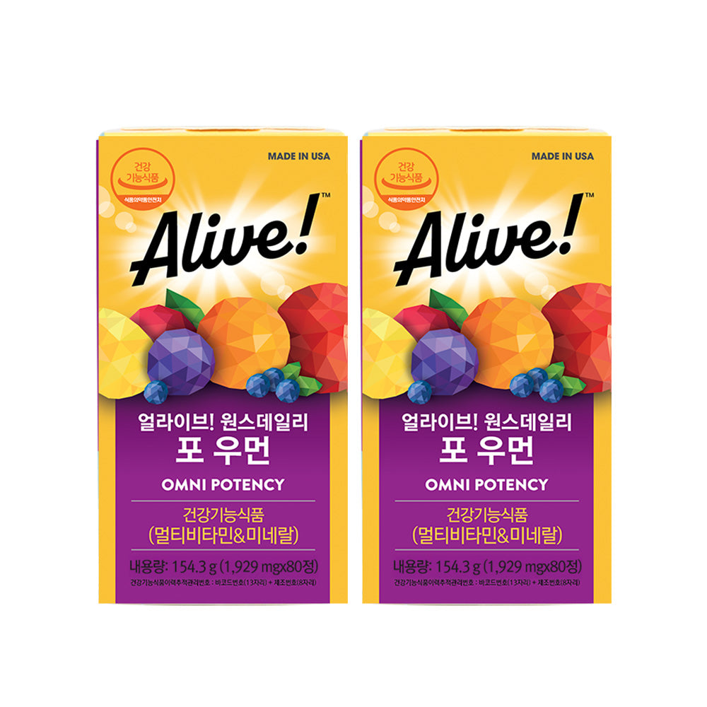 Alive Natural Life Alive Once Daily for Women Multivitamin 1918 mg x 80 tablets (2 boxes 160-day supply)