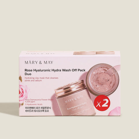 Mary&May Vegan Rose Hyaluronic Hydra Wash-Off Mask Duo 125ml (2 Pack)