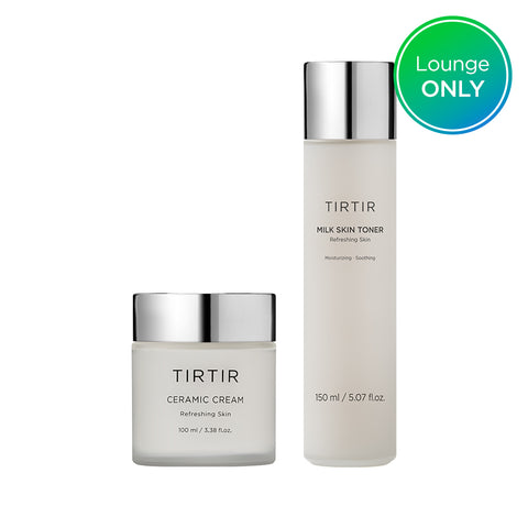 TIRTIR Large-Size Porcelain Cream + Milk Toner Duo Set (2-Piece)