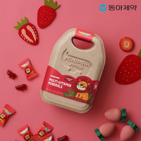 Dong-A Pharm MiniMax Jungle Multivitamin Gummies Strawberry Flavor 1 Bottle (30-Day Supply)