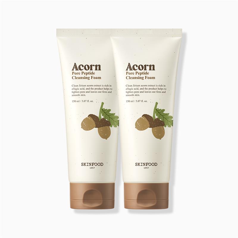 Skinfood Acorn Pore Peptide Tightening Cleansing Foam 150ml (2 Pack)