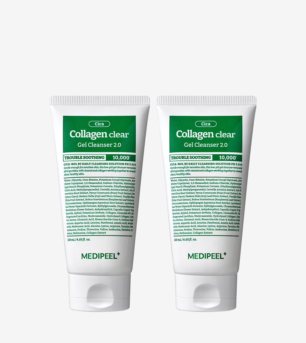 Medipeel Green Cica Collagen Clear 2.0 Foam Cleanser, 120ml x 2