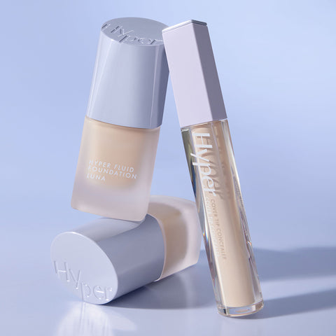 Luna Hyper Fluid Foundation 17ml + Hyper Cover Tip Concealer 6g (Set) (Includes Hyper Primer & Shopping Bag)