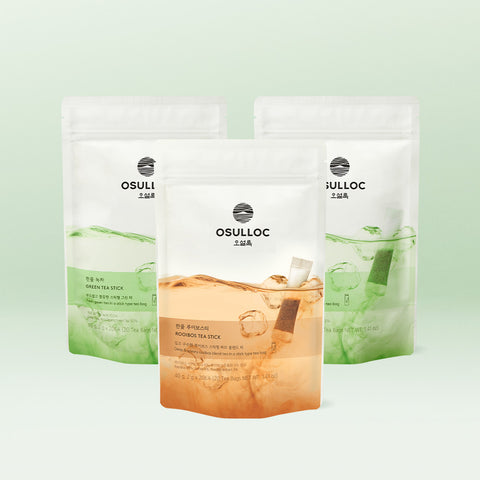 OSULLOC Cold Brew Green Tea 2-Pack + Cold Brew Rooibos (Total 60 Tea Bags)
