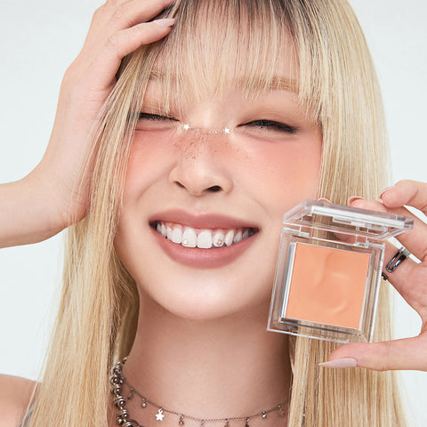 Abouttone Fluffy Wear Blusher 2-Piece Set (Brush Included) 4.3 g