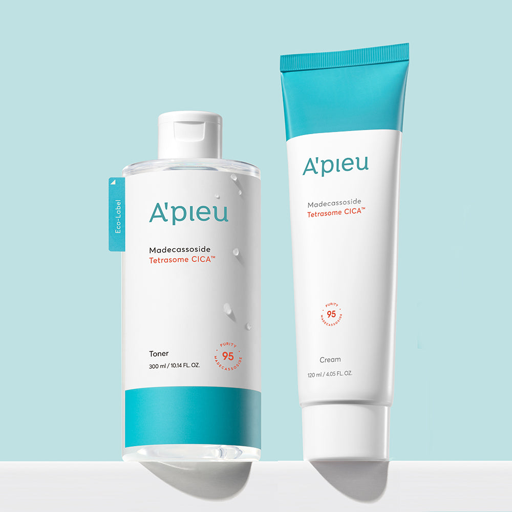 A'PIEU Madecassoside Tetrasome Cica Toner & Cream 2-Piece Set (Toner 300ml + Cream 120ml)