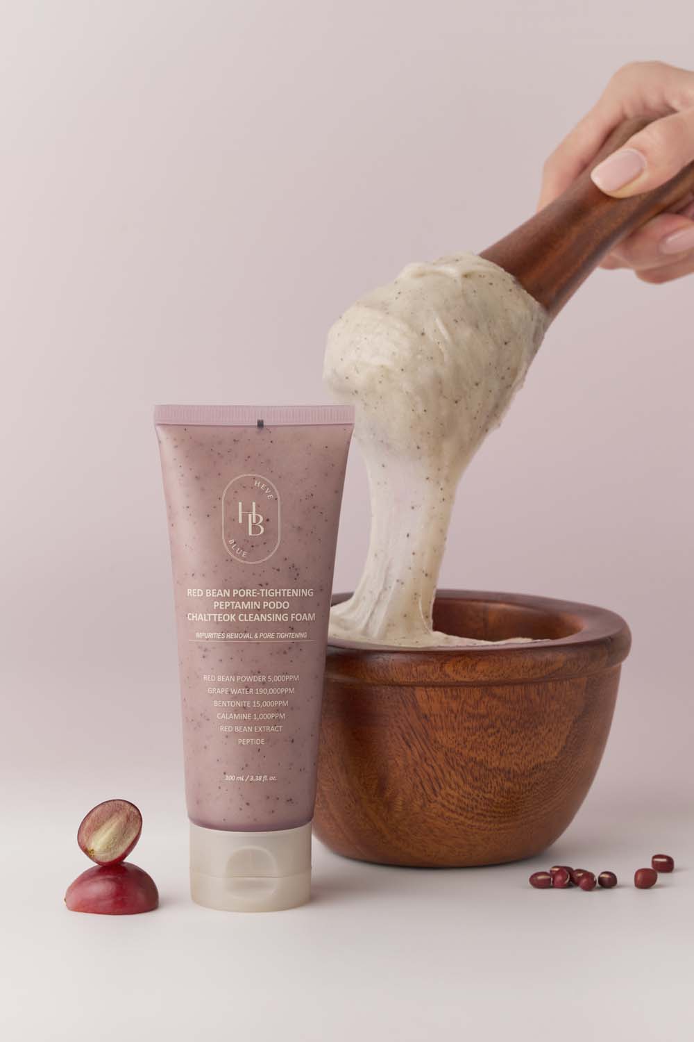 Heveblue Red Bean Pore Tightening Cleansing Foam