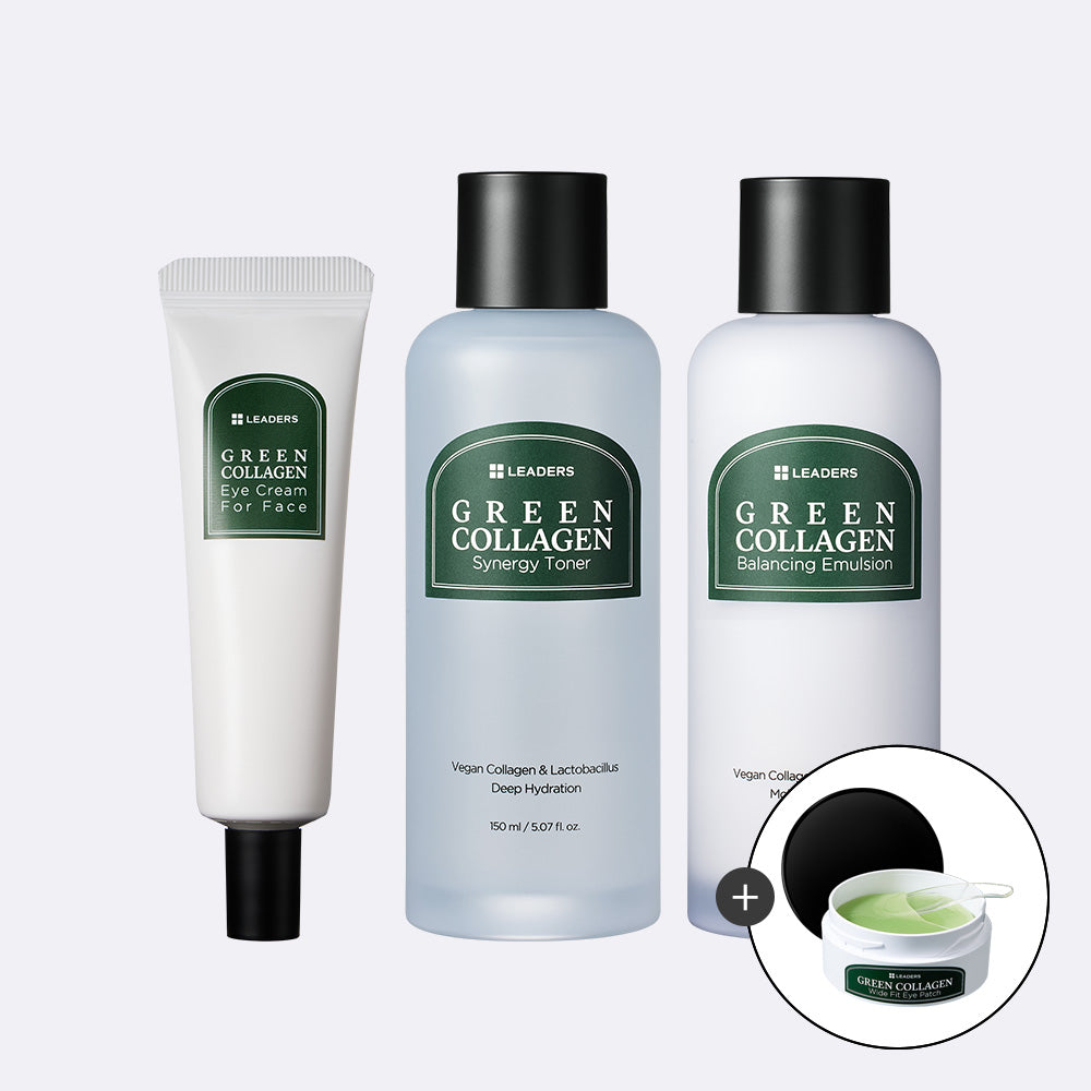 Leaders Green Collagen 3-Piece Set A (Toner + Emulsion + Eye Cream)
