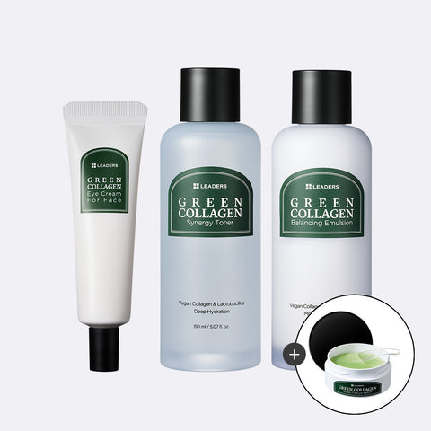 Leaders Green Collagen 3-Piece Set A (Toner + Emulsion + Eye Cream)