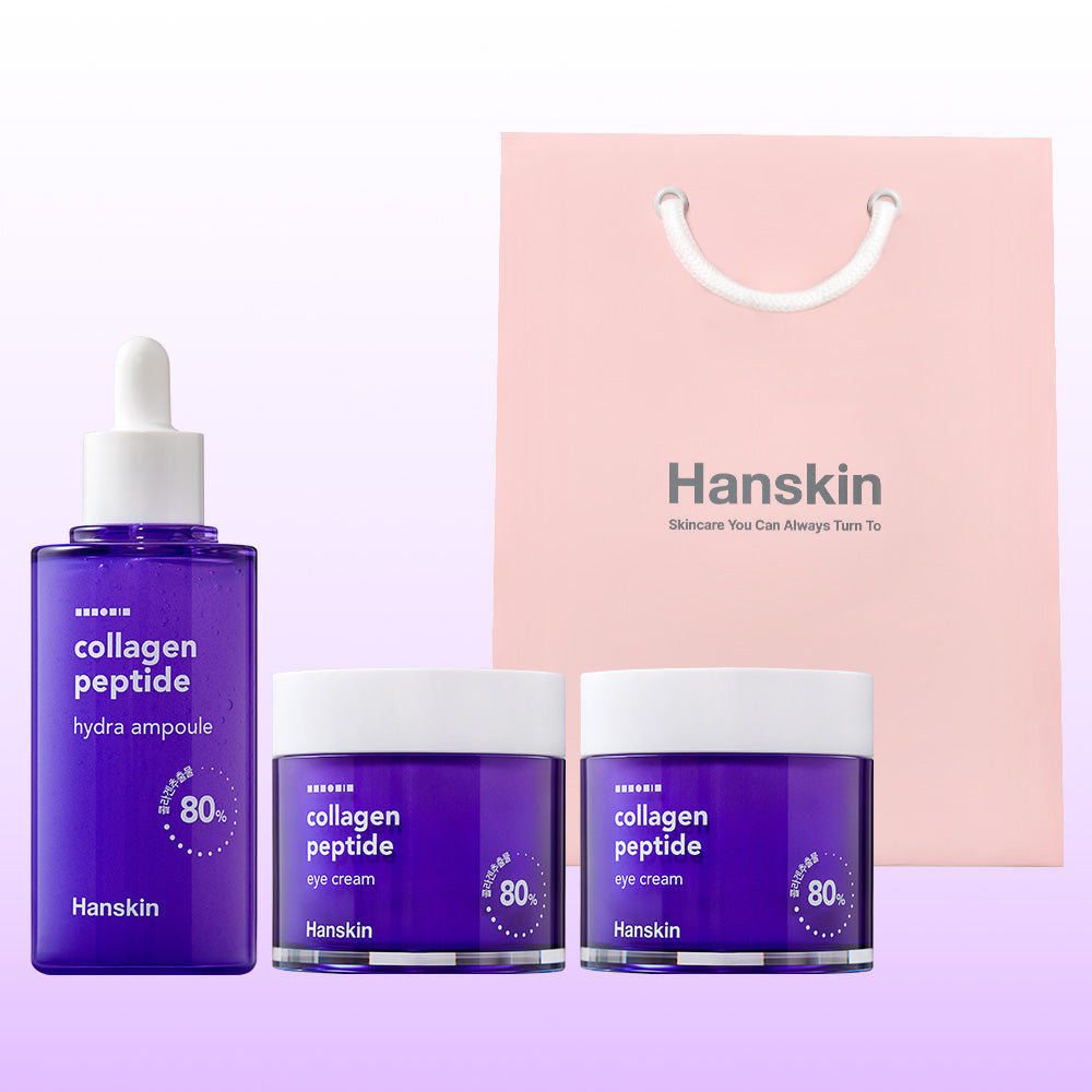 Hanskin Collagen Peptide Eye Cream for Face 80ml (2-Pack) + Collagen Ampoule 90ml