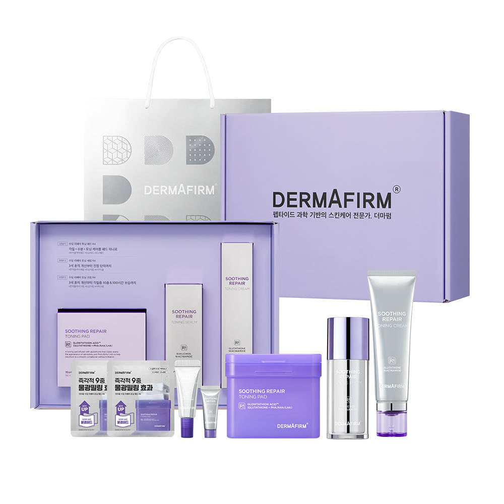 Dermafirm Soothing Repair Toning 3-Piece Gift Set (Pad 70 sheets + Serum 30ml + Cream 50ml)