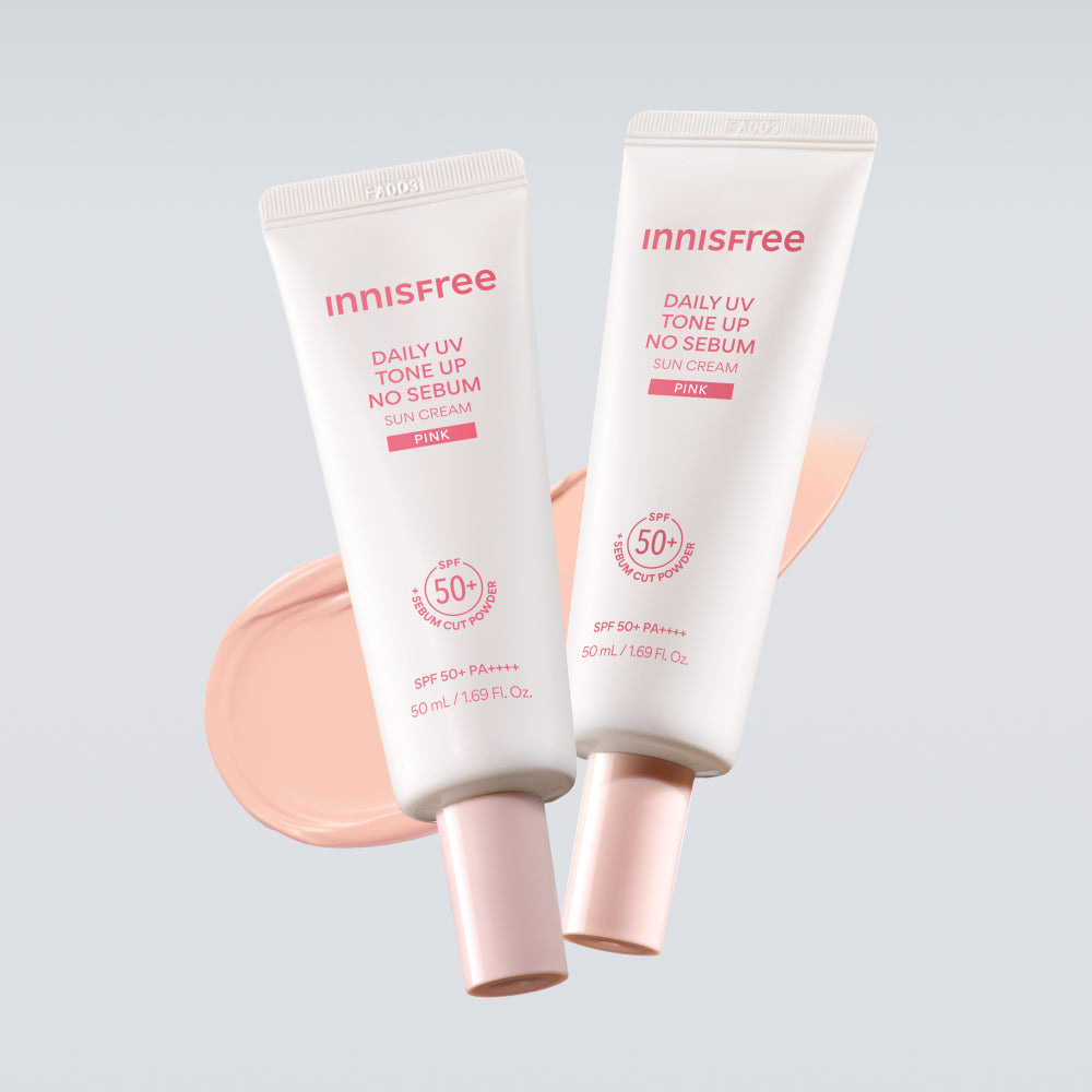 innisfree Daily UV Tone-up No-Sebum Sun Cream (Pink) 50ml (2 Pack)