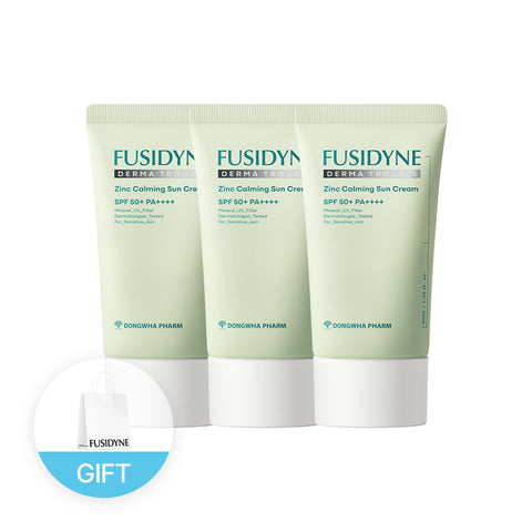 Dongwha Fusidyne Derma Trouble Zinc Calming Sun Cream (SPF50+) 50ml - 3 Pack