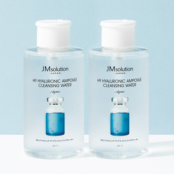 JM Solution Japan H9 Hyaluronic Ampoule Cleansing Water Aqua 500ml (2 Pack)