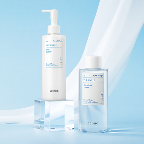 Scinic The Simple Vegan Toner 300ml + Lotion 300ml - Large Hydration 2-Piece Set