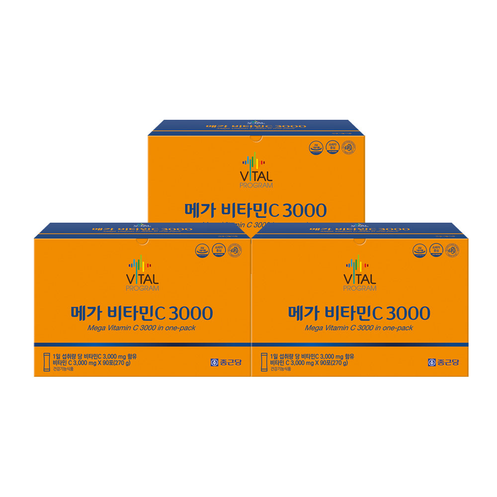 Chongkundang Vital Program Mega Vitamin C 3000mg x 90Packets 270g (3 Pack)