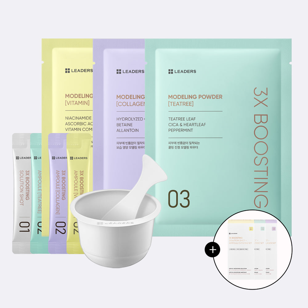 Leaders 3X Boosting Modeling Mask (3 uses) + Ampoules (7 uses) [Tea Tree / Vitamin / Collagen]