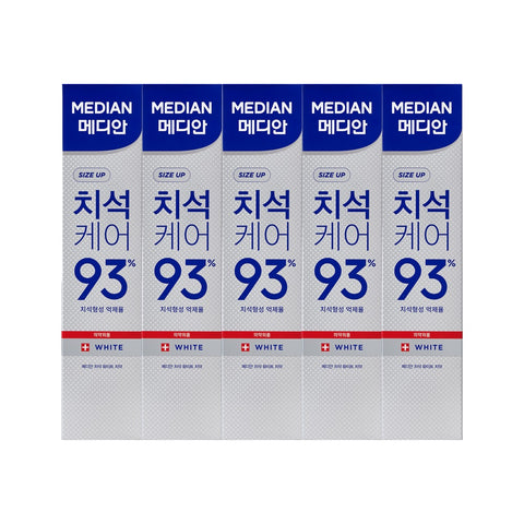 Median Tartar Control White Fluoride Toothpaste Menthol 210g (5-Pack)