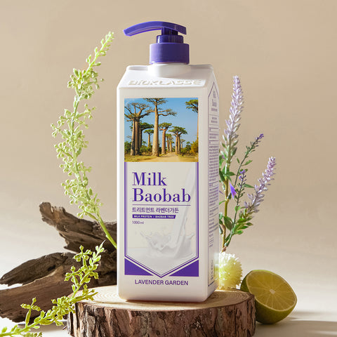 Milk Baobab Original Shampoo + Treatment + Body Wash (Lavender Garden), 1L, 3-pack