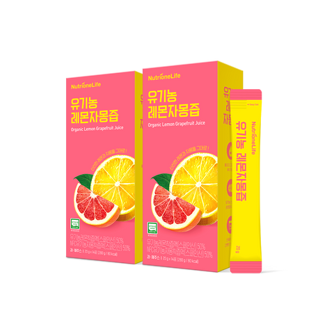 Nutrione Organic Lemon & Grapefruit Juice (NFC) 2 Boxes (28 x 20ml Sticks)