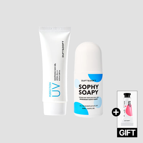 Duft&Doft UV Soothing Sun Gel + Perfume Roll-On Deodorant Set (SPF50+ PA++++)