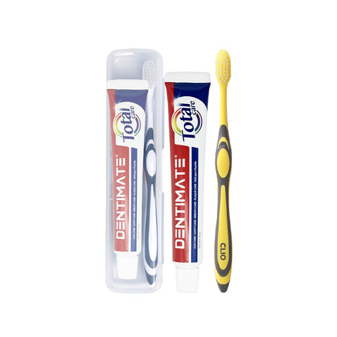 Clio Dentimate Portable Toothbrush & Toothpaste Set (2+2)