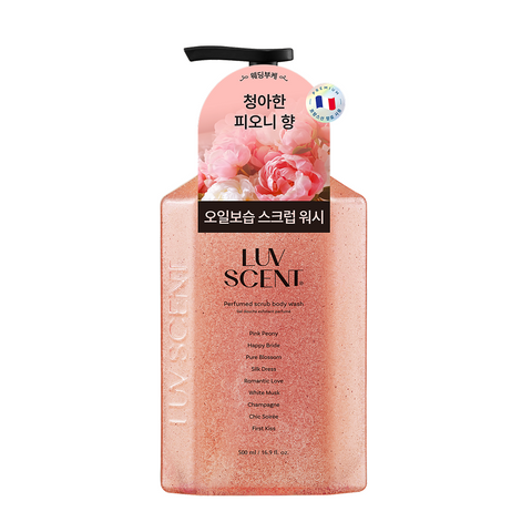 Luvscent Scrub Wash 500ml - Wedding Bouquet Peony Scent