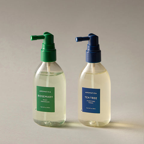 Aromatica Scalp & Hair Tonic Set (Rosemary Root Enhancer + Tea Tree Purifying Tonic) - 2 x 100ml