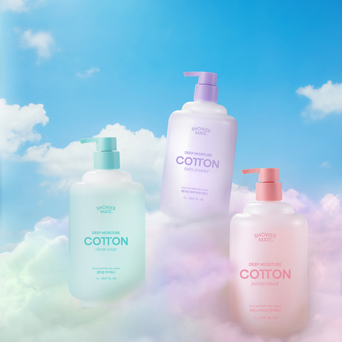 Shower Mate Deep Moisture Cotton Body Wash 1L (Clean Soap Scent)
