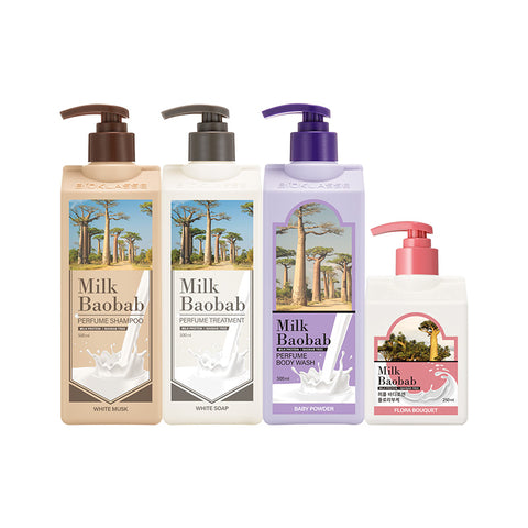 Milk Baobab Perfume Shampoo + Treatment + Bodywash 500ml - White Musk Set