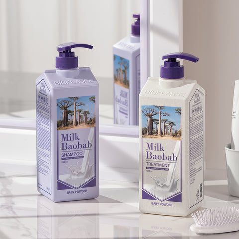 Milk Baobab Original Shampoo + Treatment + Body Wash (Baby Powder) - 1L x 3