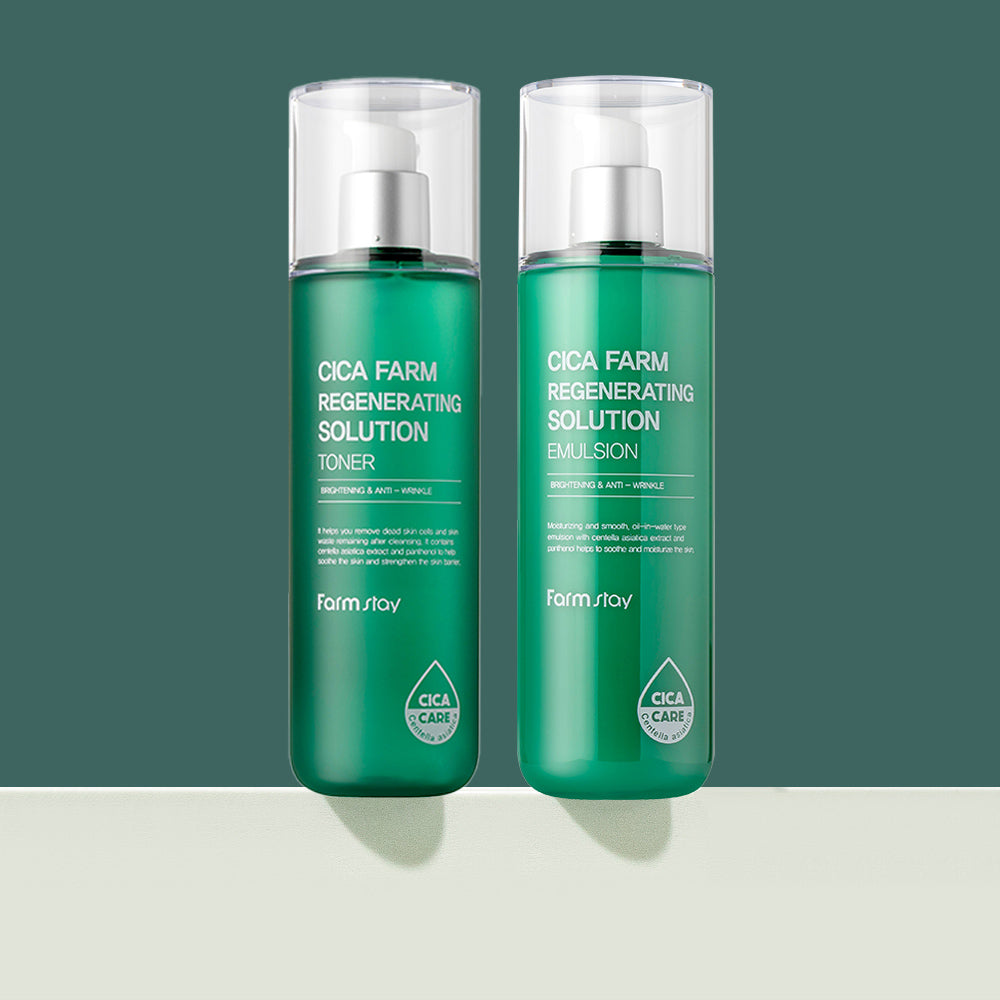 Farmstay Cica Soothing Toner + Emulsion Set (2-piece)